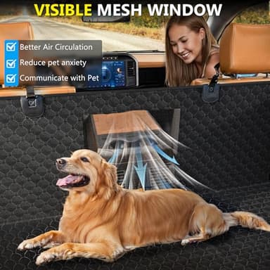 DIAMOOKY Truck Back Seat Extender for Dogs, Upgraded Waterproof Pet Seat Cover with Door Protection, Hard Bottom, Holds 420lbs, Dog Hammock for F150/Silverado 1500/GMC Sierra 1500/RAM 1500/Titan - Image 6