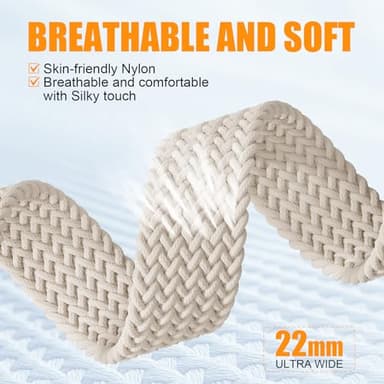 Magnetic Braided Stretchy Loop - Compatible with Apple Watch Band 42mm 46mm 40mm 41mm 44mm 45mm 38mm Ultra/2 49mm Women Men,Elastic Woven Fabric Nylon Strap for iWatch Ultra Series 10 9 8 7 6 5 4 3 SE - Image 3