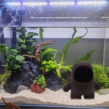 AnRui Cute Fish Tank Decor Ceramic Aquarium Accessories Hideout Cave Decorations Ornaments for Small Betta Amano Shrimp Cichlid Bonsai to Play, Hide and Rest - Image 5