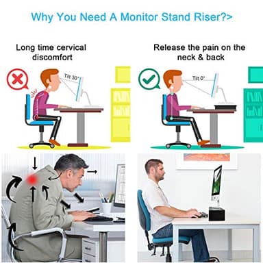 Marbrasse Monitor Stand Riser, 2 Pack 16.5 Inch 2 Tier Computer Monitor Stand, Printer Shelf Stand for Laptop Computer Screen Storagek,Desktop Stand with Phone Holder and Cable Management - Image 7
