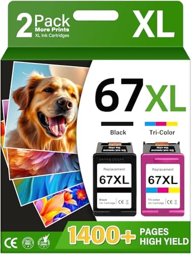 67XL Ink Cartridges Compatible for HP67 HP Ink 67 Black/Color Combo Pack Compatible for DeskJet 2855e 2827e 2800e 4255e 2755e 2700e 2852e 2700 4155e 2734e 4227e Envy 6000 6055e 6400 6455e Printer Ink - Image 1
