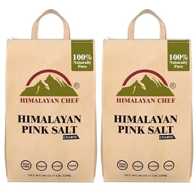 Himalayan Chef Pink Salt Coarse Grain, Salt for Grinder Refill - 5 lbs Bags | 100% Natural Salts, Non-GMO & Gluten Free, Food Grade with Rich of 84 Minerals - Pack of 2 - Image 1