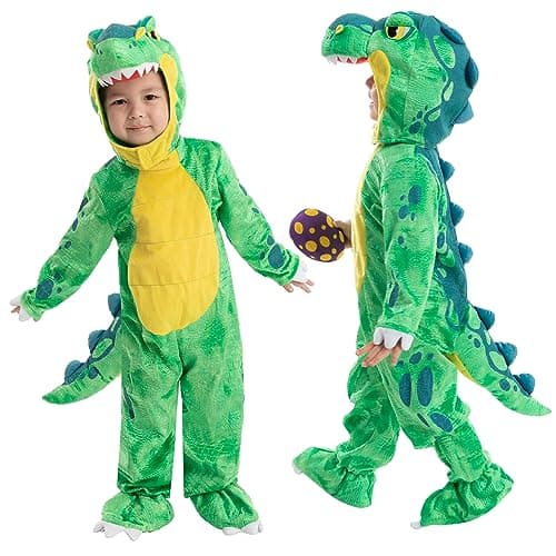 Spooktacular Creations Halloween Dinosaur Costume Kids, T-Rex Costume Outfit with Egg for Toddler Child Dress Up Party - Image 1