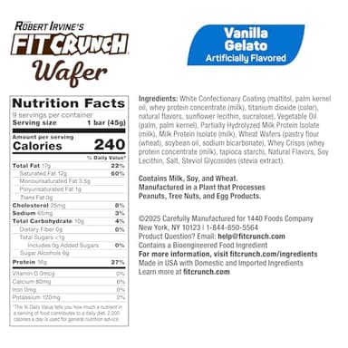 FITCRUNCH Wafer Protein Bars, 16g of Protein & 1-3g of Sugar (9 Bars, Variety Pack) - Image 4