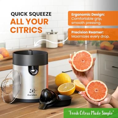 Eurolux Electric Citrus Juicer – Easy Juice Squeezer for Lemon & Orange - Image 4