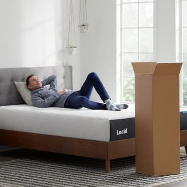 LUCID 12 Inch Memory Foam Mattress - Plush Feel - Memory Foam Infused with Bamboo Charcoal - Gel Infusions - CertiPUR-US Certified - Breathable - QueenQueen Size - Image 7