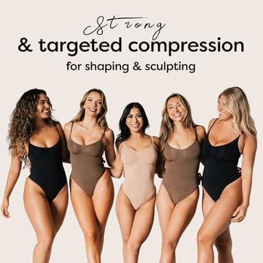 herslims Shapewear Tummy Control Bodysuit Thong: Sculpting Shaper Tank Top Shapewear Bodysuit: Snatched Waist Slimming Body Suits - Image 4
