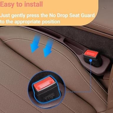FFKQBH No Drop Seat Guard,Car Seat Gap Filler,Drop seat Gap fillers Between Seat and Console Stop Things from Dropping (Black) - Image 4