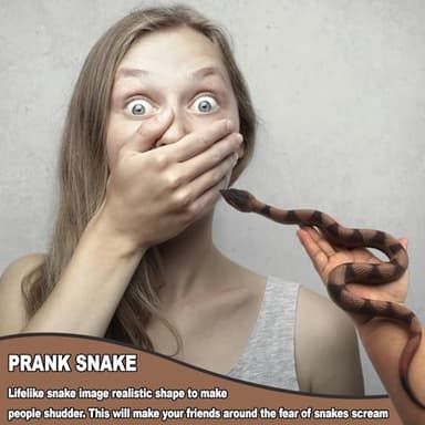 Upitry Rubber Snakes Fake Snake Rattlesnake - Realistic Keep Birds Away - Prank Life Size Toy That Look Real - Garden Plastic Scare Birds - Christmas Toys - Image 6