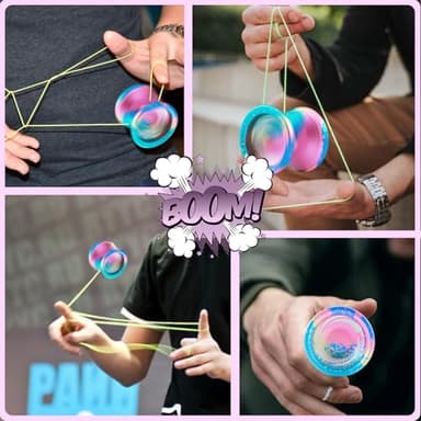 WATIEOBOO Yoyo R8 Responsive Yoyo for Kids 8-12,Professional Unresponsive Yo yo for Adults Pro Metal Trick Yoyos with Yo Yo Bearing Kit 10 Strings, Case & Gloves (Blue Purple) - Image 5