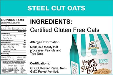 Bakery On Main Steel Cut Oats - Gluten Free, Non-GMO Project Verified, Purity Protocol, Kosher, Resealable Bag, 24oz (Pack of 4) - Image 2