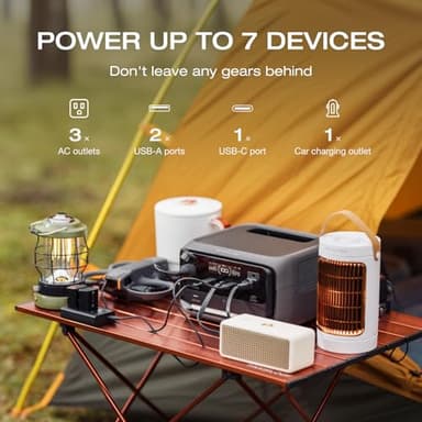 EF ECOFLOW Portable Power Station RIVER 3 Plus, 286Wh LiFePO4 Battery, 3 Up to 1200W AC Outlets, <10 MS UPS, Expandable to 858Wh, <30 dB Quiet, 1Hr Fast Charging Solar Generator for Outdoor Camping/RV - Image 9