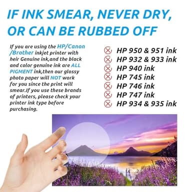 Uinkit 100 Sheets Inkjet Photo Paper Glossy 8.5x11 48lb 180Gsm Professional Photographic Paper Letter Size 8.5Mil Instant Dry Suitable for All Ink Printers - Image 4