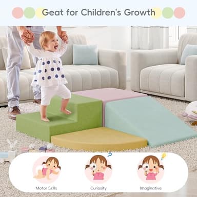 TOLEAD Large Baby Climbing Blocks 4pcs Climbing Toys for Toddlers - Ultra High Density Soft Foam Play Gym Equipment Easy Wash for Indoor Nursery - Image 6