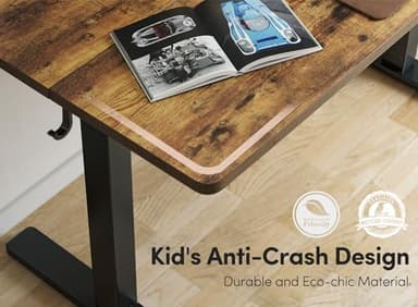 Cubiker Adjustable Desk, 48 x 24 Inch Home Office Desk, Standing Desk with Splice Board, Rustic Brown Desktop - Image 5
