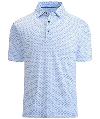 Mens Golf Shirts Short Sleeve Moisture Wicking Dry Fit Performance Athletic Polo Shirt Blue Quads M - Image 1