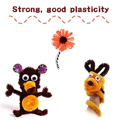 100 Pieces Brown Pipe Cleaners Chenille Stem, Pipe Cleaners Set for DIY Arts Crafts Decorations (Brown) - Image 6
