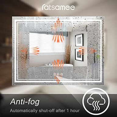 Ratsamee 40x32 Inch Led Mirror for Bathroom with Front Light and Backlit, Dimmable Anti Fog Wall Bathroom Mirror with Led Lights, Water Proof, Decor Vanity Mirror - Image 6
