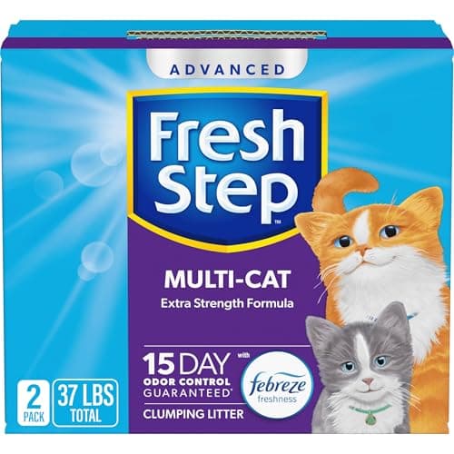 Fresh Step Advanced Multi Cat Clumping Litter with Febreze Freshness, Fresh Step Clumping Cat Litter Extra Strength Formula, 37 lbs. (2 x 18.5 lb. Box) - Image 1