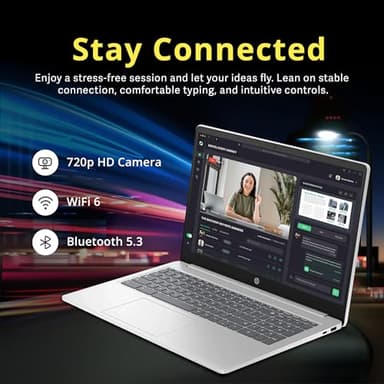 HP 15.6" HD Anti-Glare Chromebook Laptop, Intel Pentium N200, 8GB LPDDR5, 224GB Storage (64GB eMMC+160GB Docking Station Set), Intel UHD Graphics, Num Pad, 720p Camera, Wi-Fi 6, Chrome OS, Silver - Image 4