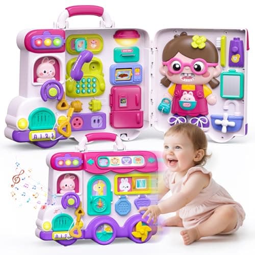 Vanvimen Busy Board Montessori Toys Gift for 1-2 Year, Early Educational Montessori Toys for Toddler 1-3, Birthday Gifts Toy for 1 2 Year Old, Ideas 1 Year Old Birthday Gift Toy - Image 1