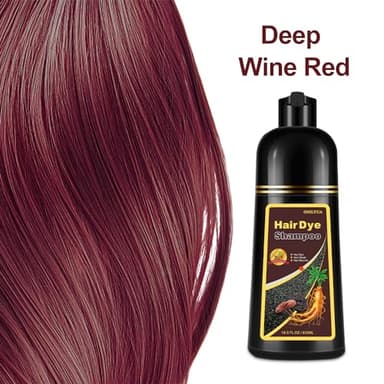 Yocisku Hair Dye, Hair Dye Shampoo for Women & Men, Color Shampoo Hair Dye 16.9 Fl Oz, Safe and Natural Champu Para Canas (Dark Wine Red) - Image 2