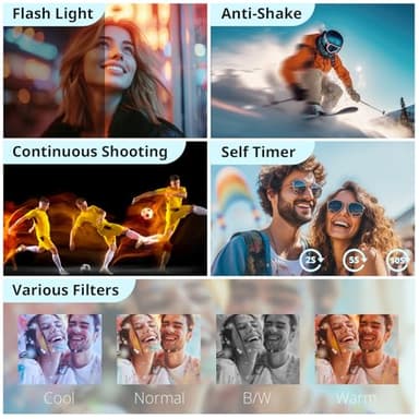 4K Digital Camera for Photography Autofocus, 2024 Latest 48MP Vlogging Camera for YouTube with SD Card, 2 Batteries, 3" 180°Flip Screen Compact Travel Camera for Teens with 16X Zoom, Anti-Shake,Black - Image 4