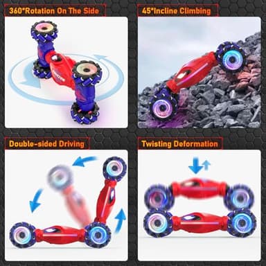 SAUFTTI Gesture RC Cars, Hand Controlled Stunt Car for 6-12 yr Kids, 2.4GHz Gesture Sensor Remote Control Cars, 4WD Double Sided Stunt RC Twist Car with Light Music for Boys Girls Birthday Xmas Gift - Image 4