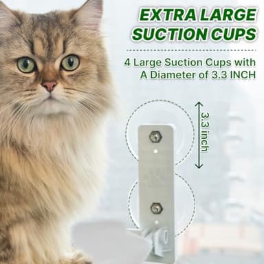 JAMESVAN Cat Window Perch,Foldable Cat Hammock for Window,Cat Window Hammock with 4 Suction Cups - Image 6