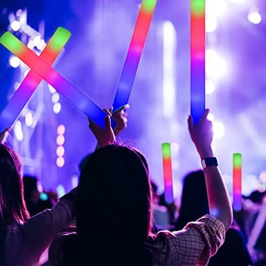 LifBetter 45 Pcs Glow Sticks Bulk- LED Foam Sticks in The Dark with 3 Modes Flashing Led Foam Multicolor Batons Light up Party Favors for Birthdays, Weddings, Concerts, Festivals - Image 8