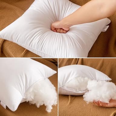 Oubonun 20x20 Throw Pillows Inserts Pack of 2, Decorative White Square Pillow Inserts, Premium Fluffy Pillow Insert Pair for Sofa Couch Living Room - Image 6