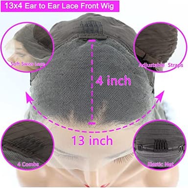 26 Inch 13X4 Orange Ginger Lace Front Wigs Pre Plucked Body Wave Wig Brazilian Colored Virgin Wigs for Black Women Invisible HD Lace Frontal Wig Human Hair 180 Density - Image 2