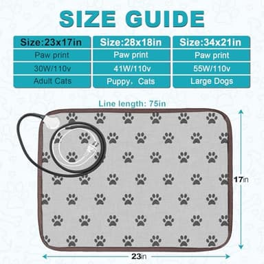 RC SLL Cat Heating Pad, Heat Mat for Kittens, Heated Bed, Waterproof, Indoor, 23x17 in, Grey - Image 4