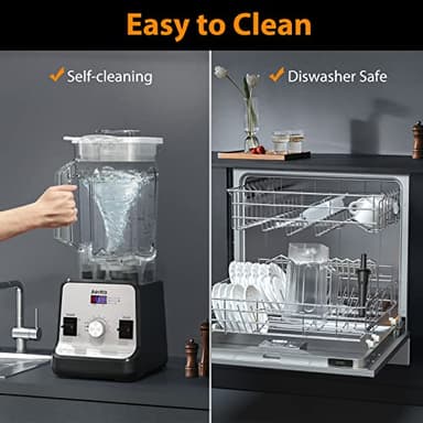 Aeitto Blender, Blenders for Kitchen with 1500-Watt Motor, 68 Oz Large Capacity, Professional Countertop Blenders for Ice Crush, Frozen Drinks (Silver) - Image 6