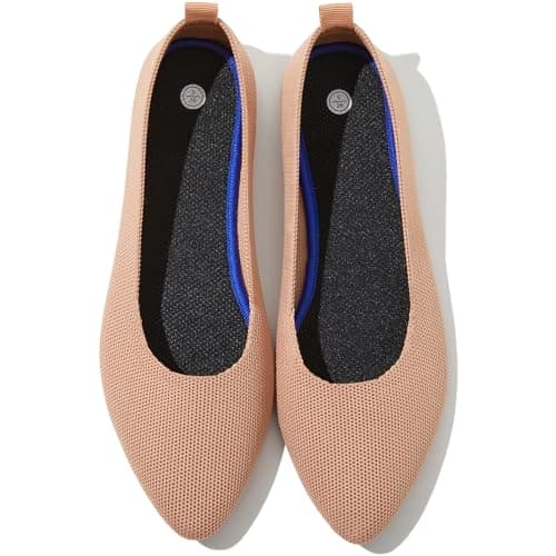 Women's Flats Shoes Pointed Toe Flats Comfortable Slip on Shoes Flat Dress Shoes Black Ballet Flats for Women(Khaki.us8) - Image 1