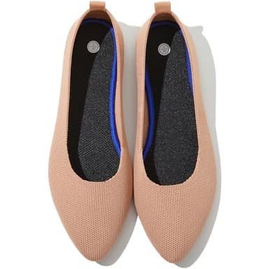 Women's Flats Shoes Pointed Toe Flats Comfortable Slip on Shoes Flat Dress Shoes Black Ballet Flats for Women(Khaki.us8) - Image 1