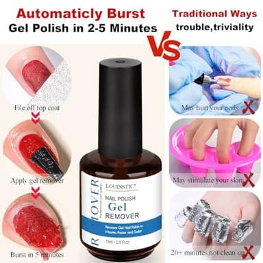 Gel Nail Polish Remover,Gel Remover for Nails No Need to Soak or Wrap, Quickly Remove Nail Polish in 2-5 Minutes, Professional Nail Remover Kit - Image 5