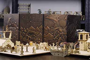 CZYY DND Dungeon Master Screen Faux Leather Embossed Dragon & Mimic, Four-Panel with Pockets DM Screen for Dungeons and Dragon, Pathfinder, D&D - Image 8