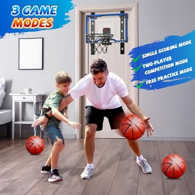 HopeRock Indoor Basketball Hoop Toys for Kids, Adjustable Height Basketball Hoop Over The Door, Mini Hoops with Scoreboard, Basketball Toys Christmas Birthday Gifts for Boys Age 4 5 6 7 8 9 10 11 12+ - Image 4
