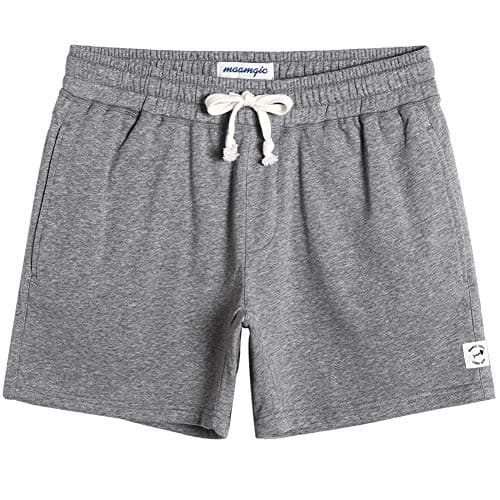 maamgic Mens Athletic Gym Shorts 5.5" Elastic Waist Casual Pajama Pocket Jogger Men Workout Short Pants Light Grey Shorts Medium - Image 1