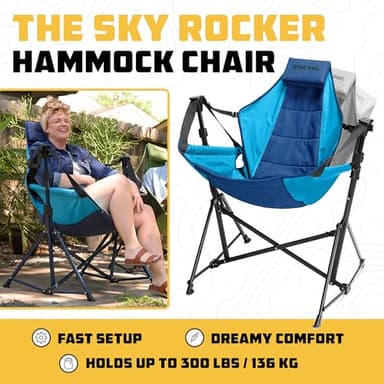 Wise Owl Outfitters Hammock Chair for Adults – Comfortable Portable Folding Rocking Camping Chair with Carry Bag – Great for Lawn, Campsite & Outdoors - Image 2