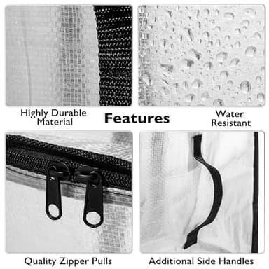ClearSpace Oversized Moving Bags or Storage Bag – Large Moving Tote with Carry Belt, Zippers & Handles – Reinforced Packing Bags for Moving, Student Apartments, Holiday Storage, 6 Pack - Image 5