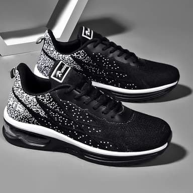 Autper Mens Athletic Running Tennis Shoes Lightweight Sport Gym Jogging Walking Sneakers(Blackwhite US 8) - Image 6