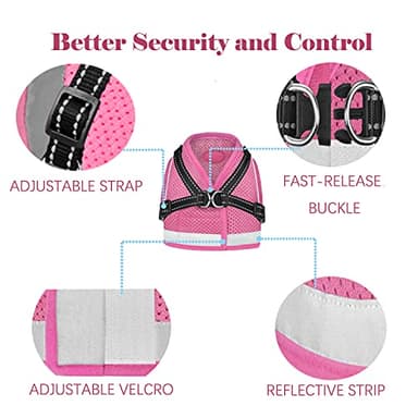 Cat Harness and Leash for Walking, Kitten Escape Proof Harnesses, Adjustable Reflective Puppy Harness with Leashes Set, Easy Adjustable Soft net Breathable Pet Safety Vest - Image 3