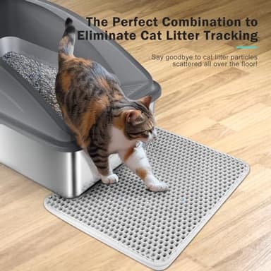 Stainless Steel Cat Litter Box with Lid | XL Extra Large Litter Box for Big Cats | Metal Litter Boxes High Sided | Enclosed Anti-Urine Leakage, Include Litter Mat and All-Metal Litter Scoop - Image 7