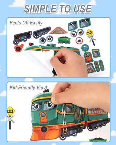Aowplc Train Stickers for Kids – 32 Sheets Make-a-Train Mix & Match Kit – Fun Party Favors & Activities - Image 5