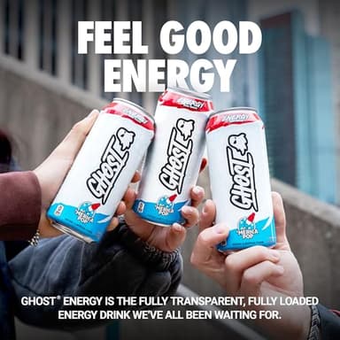 GHOST Energy Drink - 12-Pack, 'Merica Pop, 16oz Cans - Energy & Focus & No Artificial Colors - 200mg of Natural Caffeine, L-Carnitine & Taurine - Gluten-Free & Vegan - Image 2