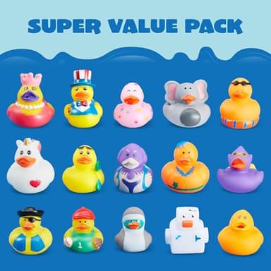 JOYIN 240 Pcs Rubber Ducks, Random Assortment Ducks Bulk with Mesh Carry Bag, Mini Rubber Duckies for Baby Bath Toys, Kids Toddler Summer Pool Toys Birthday Gifts Party Favors - Image 4