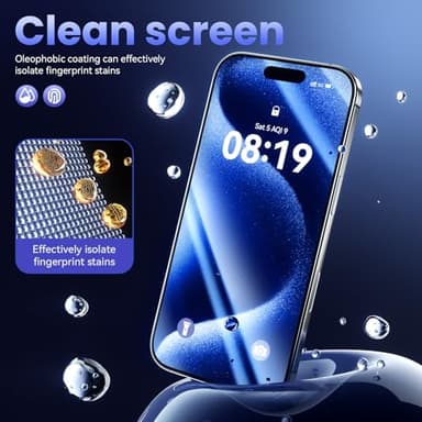 Fonowlo 3 Pack Screen Protector for iPhone17 Pro【6.3 inch】, iPhone 17pro Screen Protector with 1-Second Auto-Install,9H Hardness, Military-Grade Shatterproof, Full Coverage, HD Clear Glass film,Case Friendly - Image 6