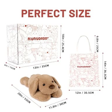 Niuniu Daddy Weighted Dog Stuffed Animals for Anxiety, 3.3lb Weighted Plush Dog Toy Pillowfort for Adults Kids Girls Boys, Large Stuffed Puppy Plush Pillow as Gift for Valentine Include Bag Sticker - Image 8